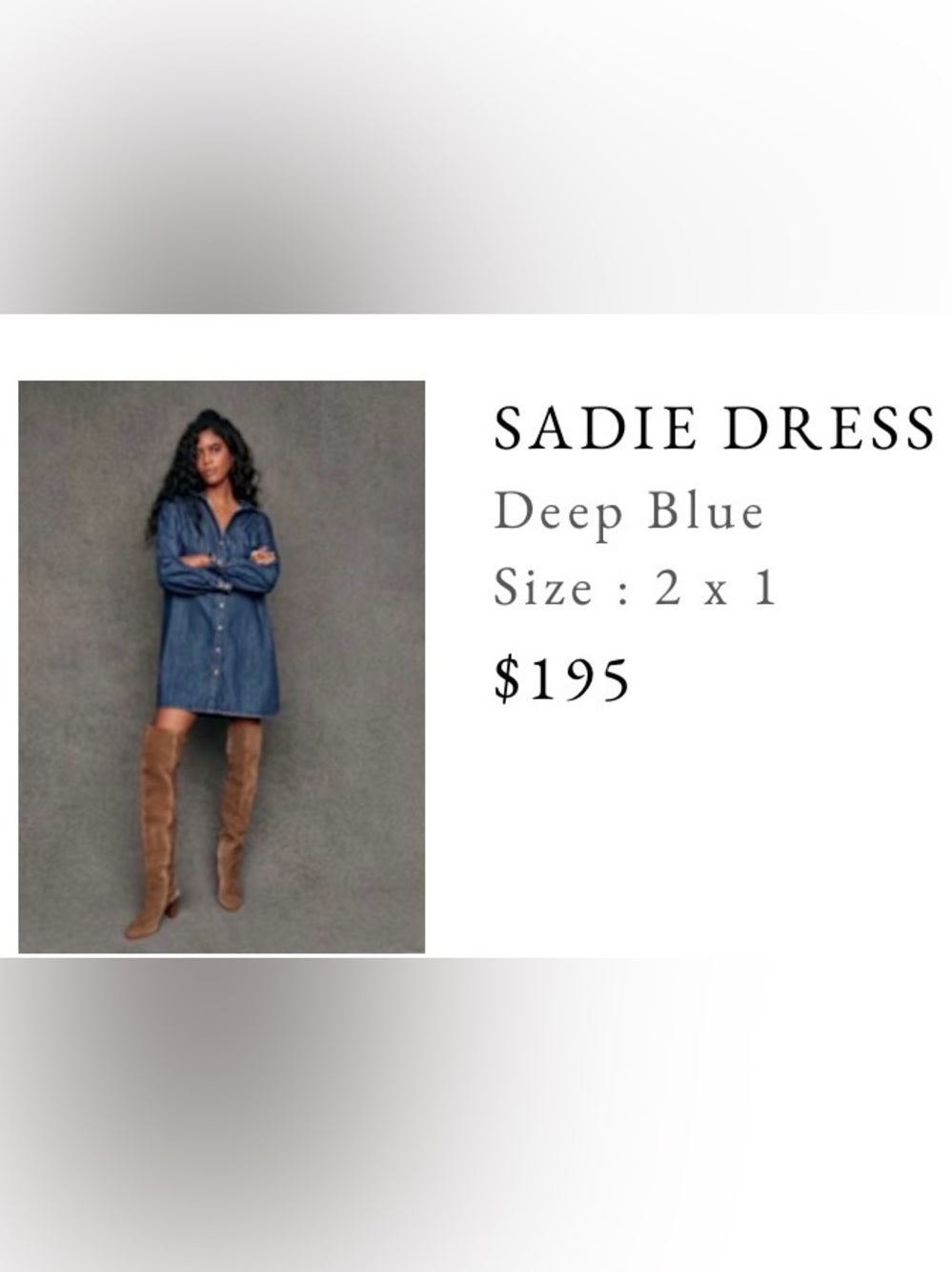 Sezane Sadie Mini Dress - Deep Blue Denim